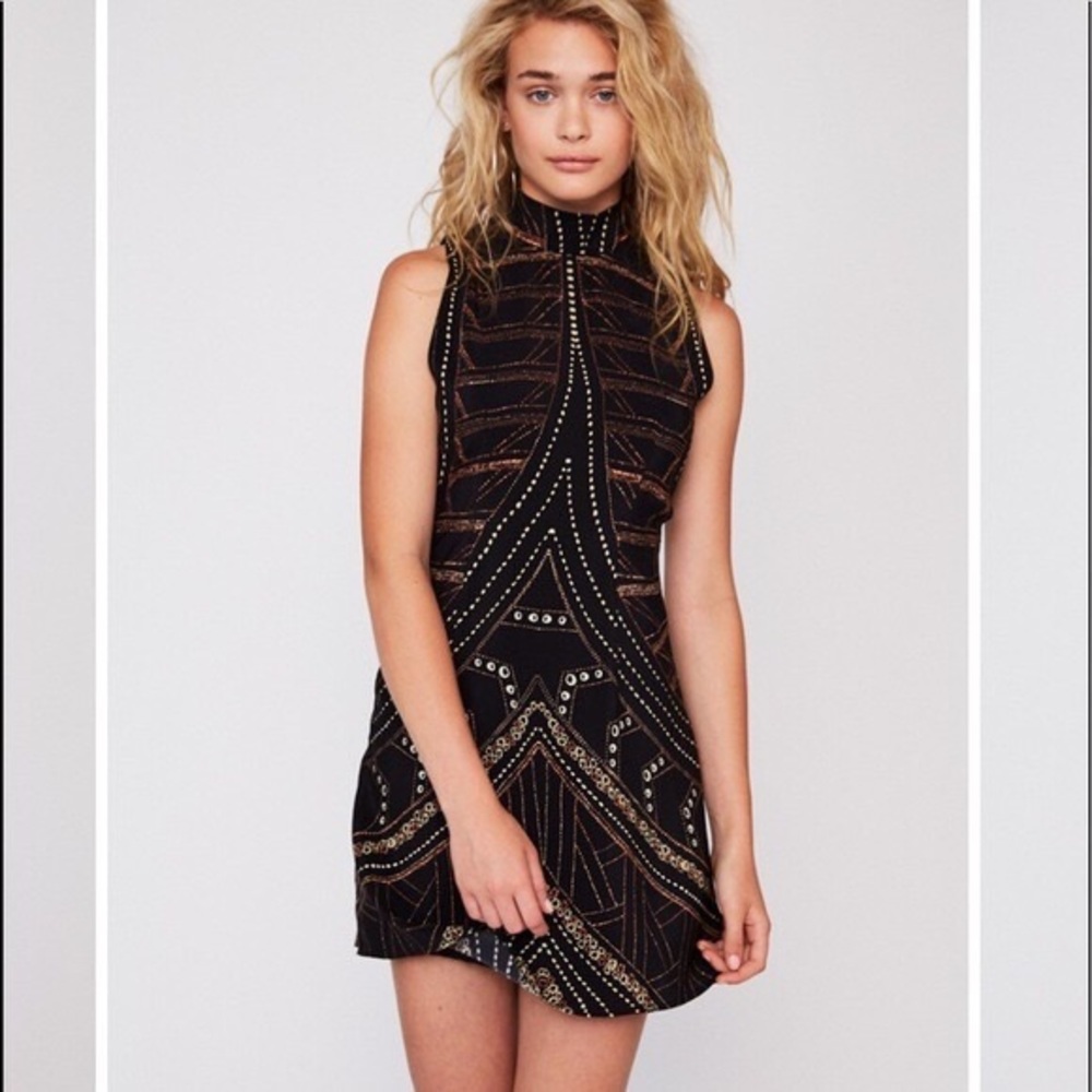 Stone Cold Fox Alfie Black Sleeveless Mini Dress Size 1 RARE - Picture 3 of 9
